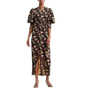 by TiMO DOT JACQUARD LONG SLEEVE DRESS IN NIGHT GARDEN XS